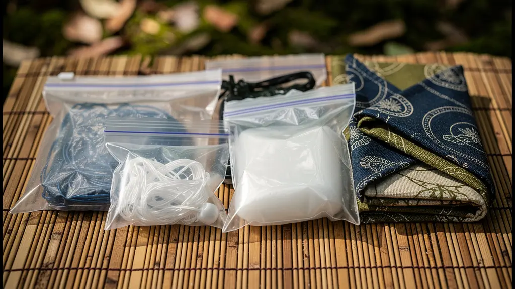 Kit de sacs réutilisables et compartimentés pour la gestion des déchets en randonnée au Japon