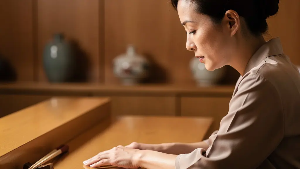Vue de profil d'un client assis au comptoir d'un restaurant de sushis, posture droite et regard attentif
