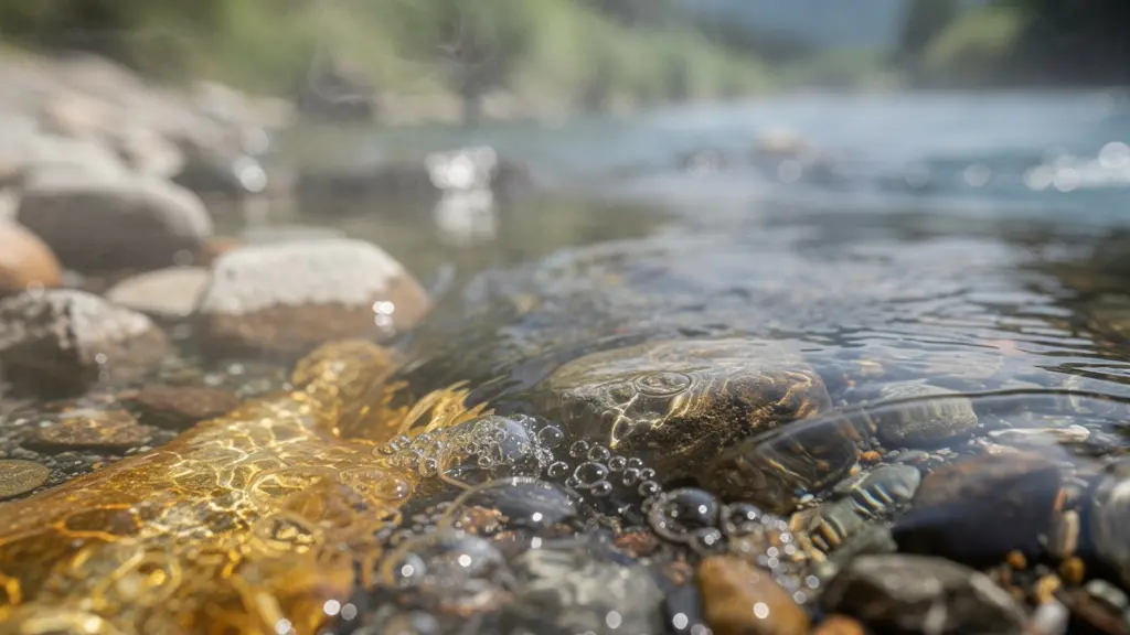Bain thermal naturel dans la rivière Oto à Kawayu Onsen avec vapeur s'élevant de l'eau